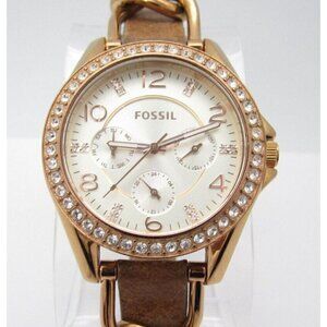 Women's Fossil Crystals Quartz WR Analog Dial Causal Round Watch (F31)